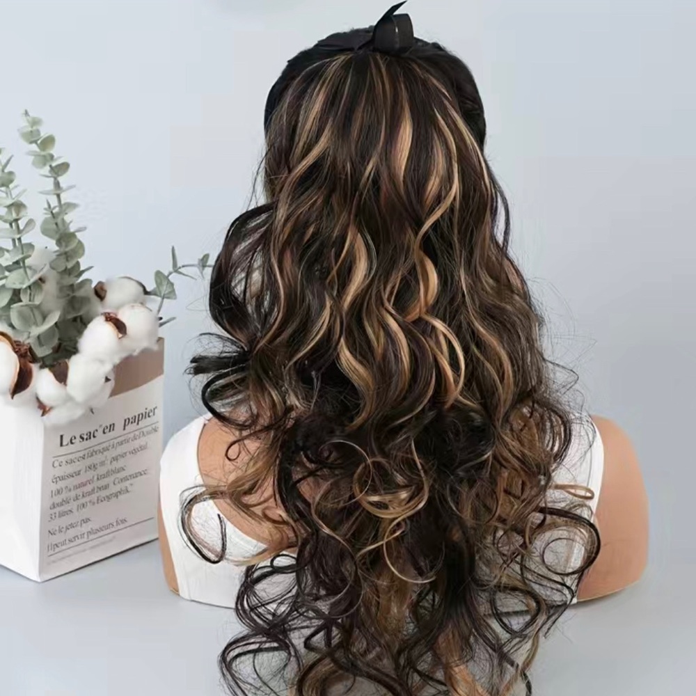 18 inch Synthetic ponytail Mixed Color